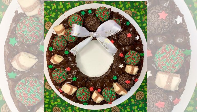 Guirlanda de brownie: uma deliciosa sobremesa natalina