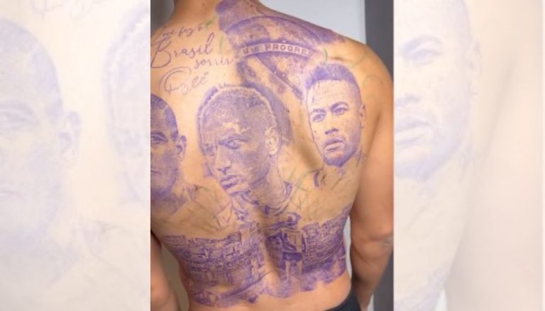 Richarlison fecha costas com tatuagem em homenagem a Ronaldo, Neymar e Pelé
