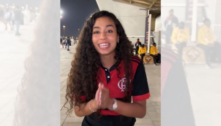 Apresentadora da Fifa usa camisa do Fla em vídeo e enlouquece torcedores