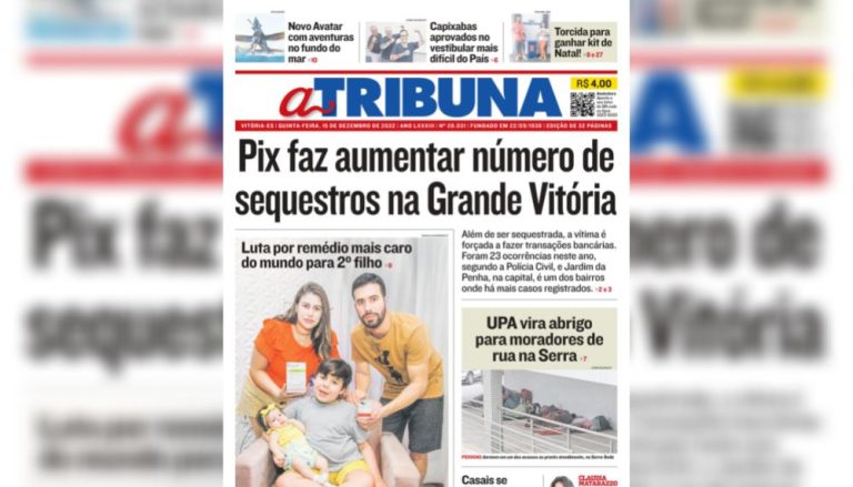 Confira os destaques do Jornal A Tribuna desta quinta-feira