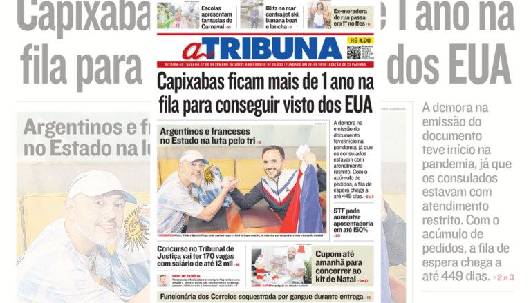 Confira os destaques do jornal A Tribuna deste sábado