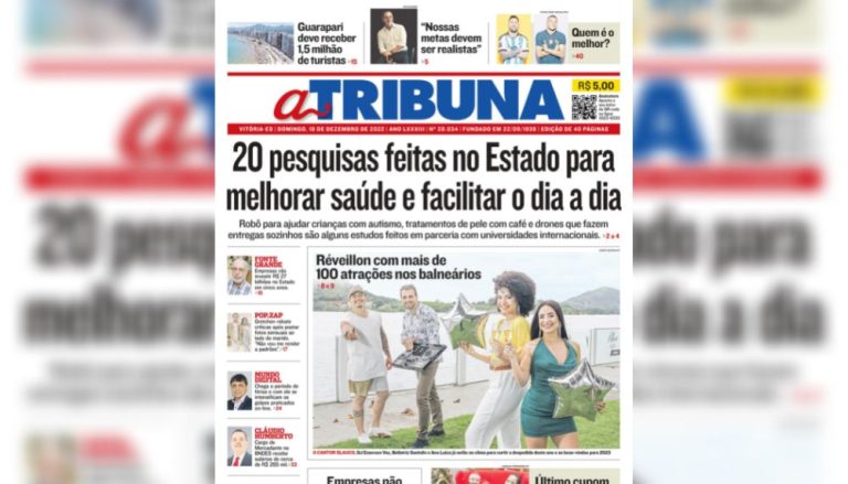Confira os destaques do Jornal A Tribuna deste domingo