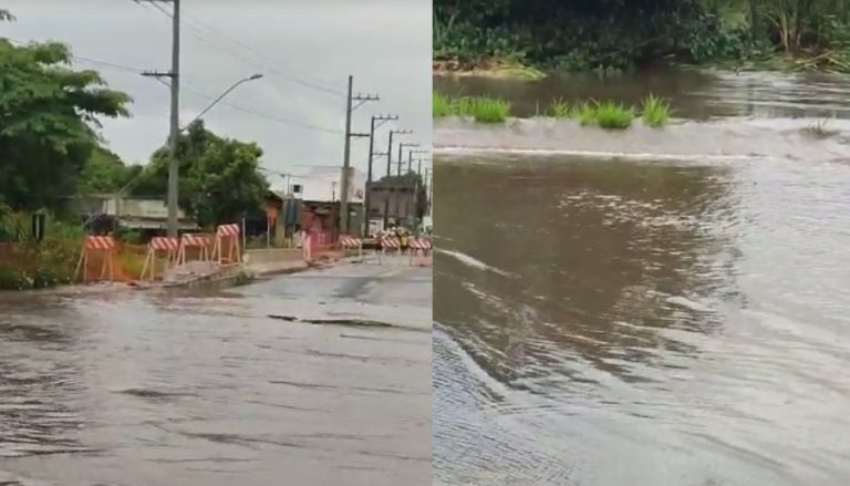 VÍDEO | Moradores de cidade do ES ficam ilhados após fortes chuvas