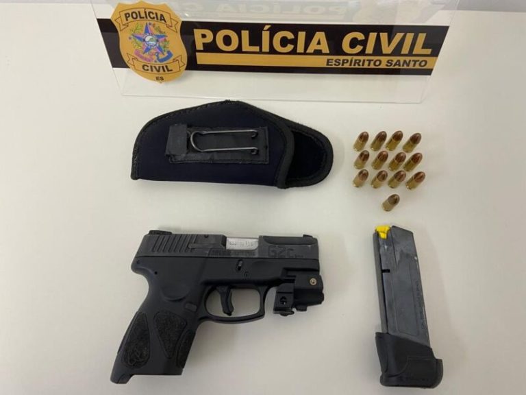 Homem é preso com pistola com numeração adulterada e mira laser no ES