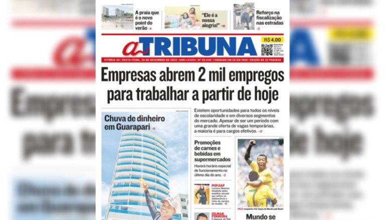 Confira os destaques do Jornal A Tribuna desta sexta-feira