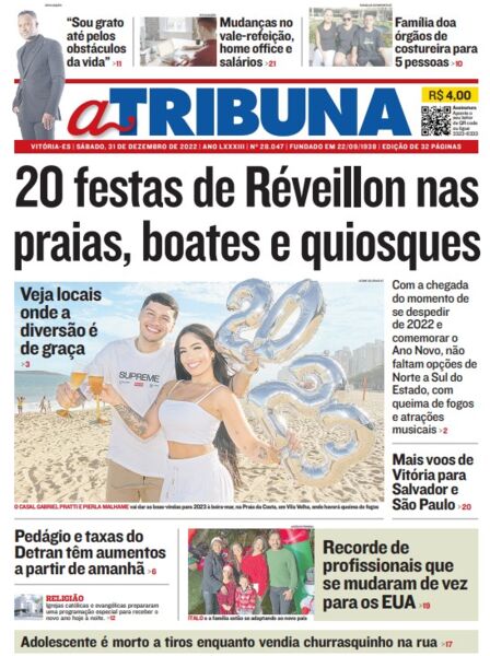 Confira os destaques do Jornal A Tribuna deste sábado