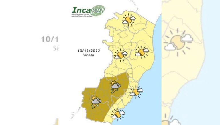 Confira a previsão do tempo para este fim de semana no ES