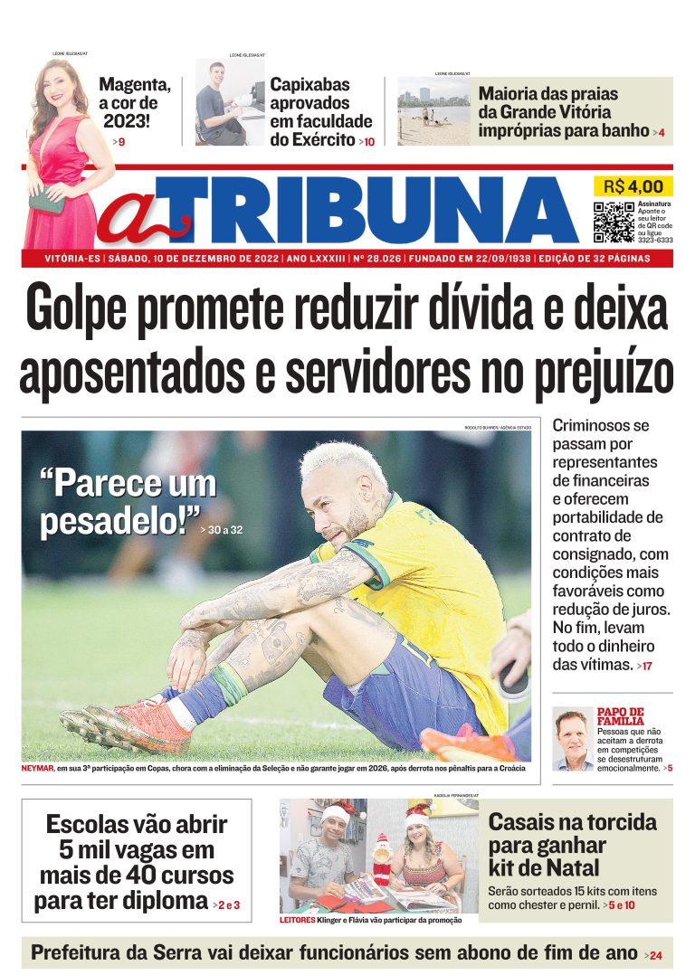 Confira os destaques do Jornal A Tribuna deste sábado