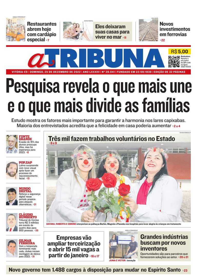 Confira os destaques do Jornal A Tribuna deste domingo