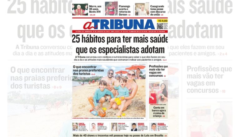 Ano Novo: confira os destaques do jornal A Tribuna deste domingo
