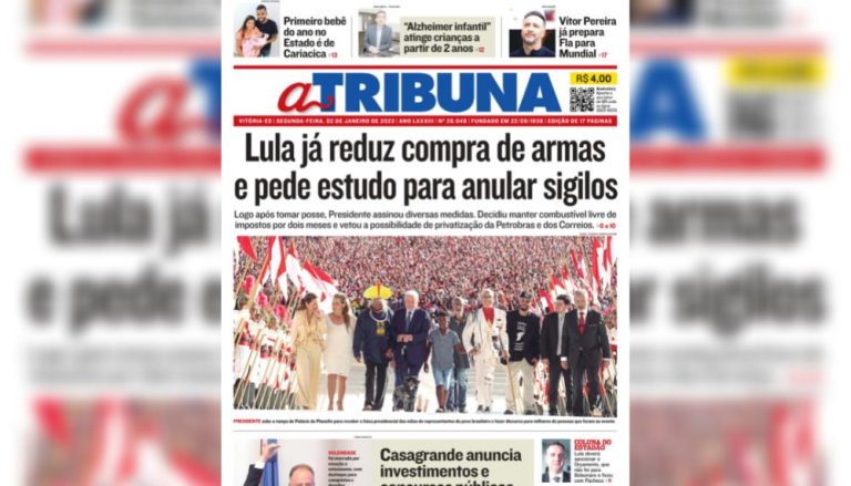 Confira os destaques do Jornal A Tribuna desta segunda-feira