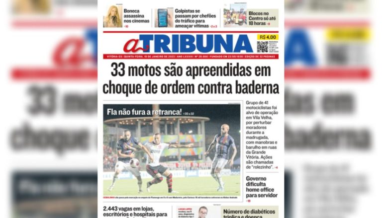 Confira os destaques do Jornal A Tribuna desta quinta-feira