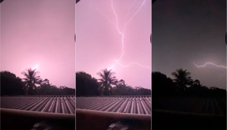 Grande Vitória registra madrugada de raios e chuva intensa