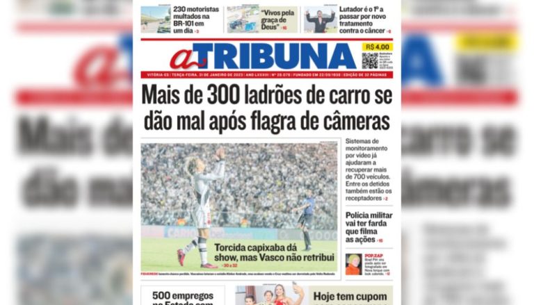 Confira os destaques do Jornal A Tribuna desta terça-feira