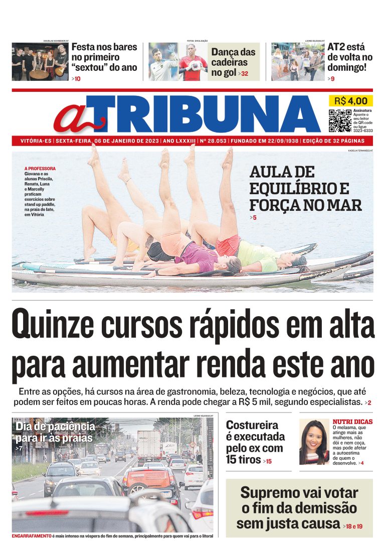 Confira os destaques do Jornal A Tribuna desta sexta-feira