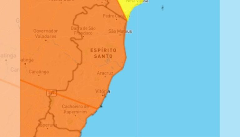 Instituto emite alerta laranja para chuvas no ES
