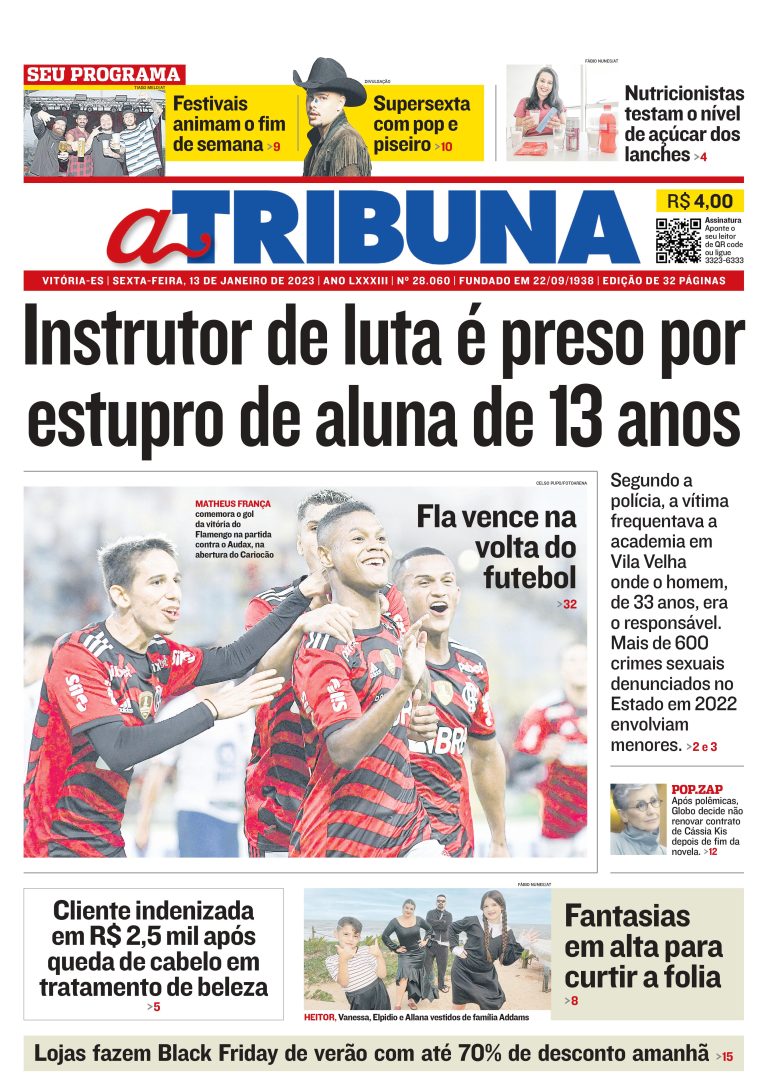 Confira os destaques do Jornal A Tribuna desta sexta-feira