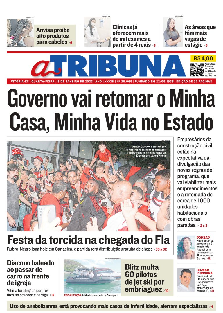 Confira os destaques do Jornal A Tribuna desta quarta-feira