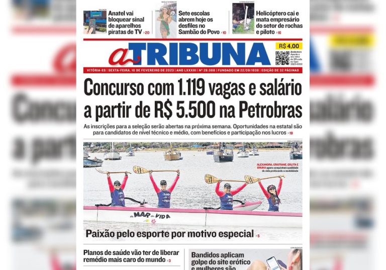 Confira os destaques do Jornal A Tribuna desta sexta-feira