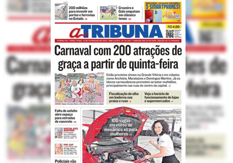 Confira os destaques do Jornal A Tribuna desta terça-feira