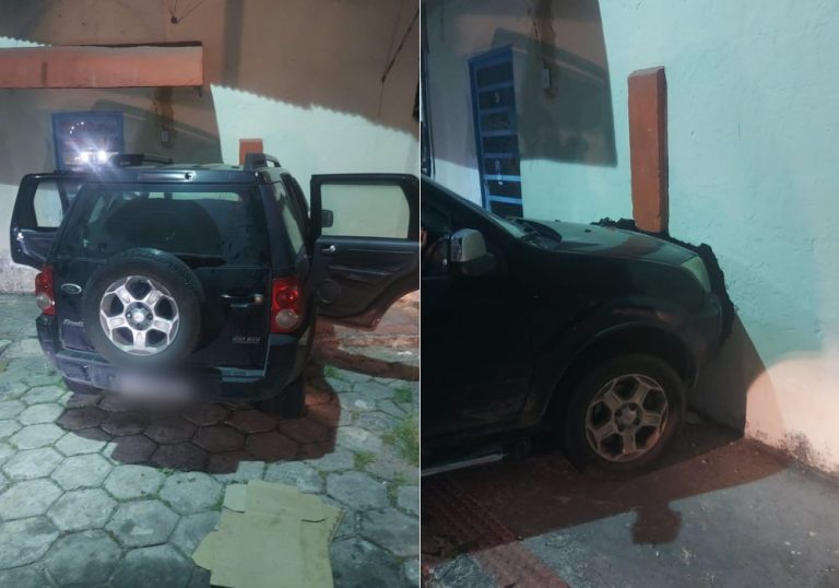Motorista bate em veículos e destrói muro de lavanderia em perseguição no ES