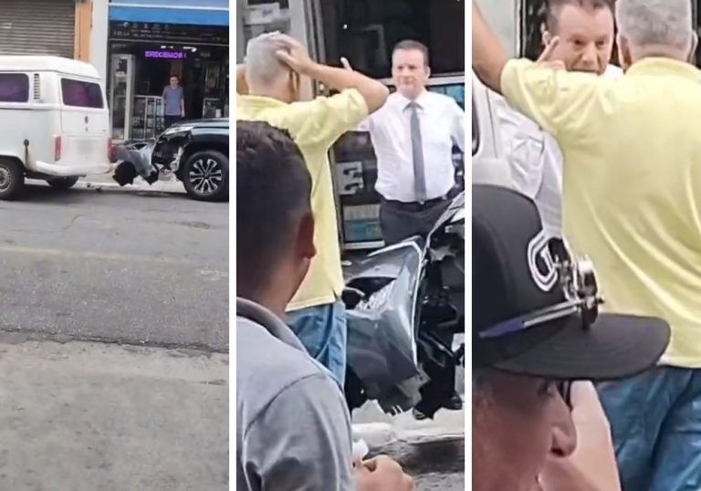 Celso Russomanno bate o carro e discute com motorista