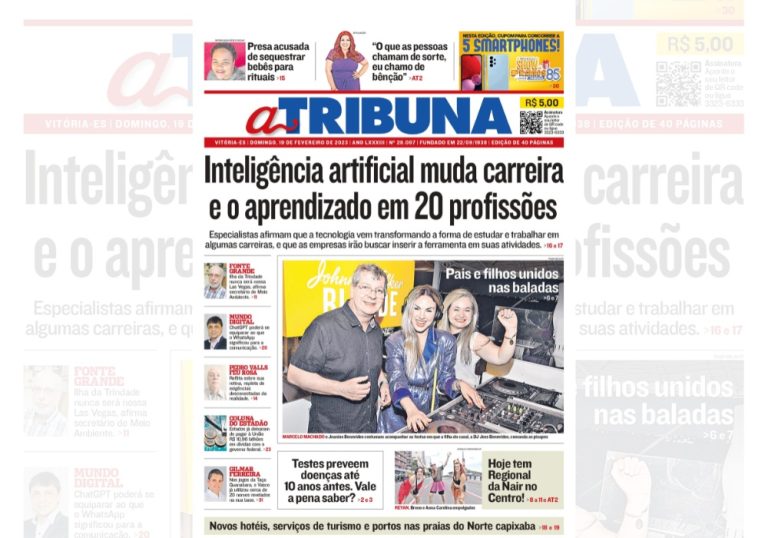 Confira os destaques do Jornal A Tribuna deste domingo