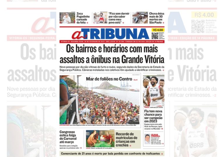Confira os destaques do Jornal A Tribuna desta segunda-feira