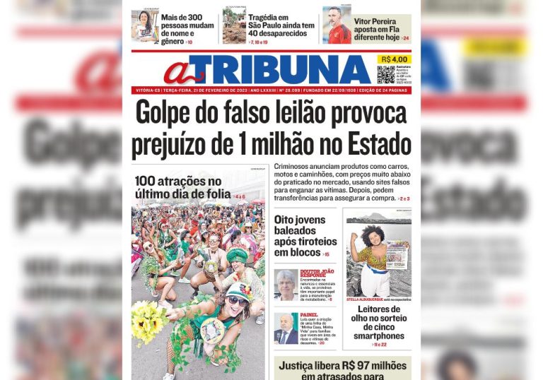 Confira os destaques do Jornal A Tribuna desta terça-feira