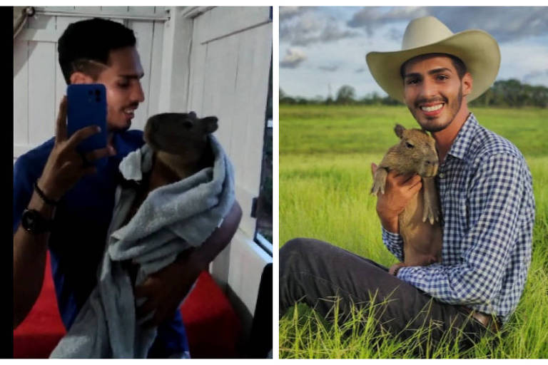 VÍDEO | ‘Pai de capivara’ filhote viraliza nas redes sociais