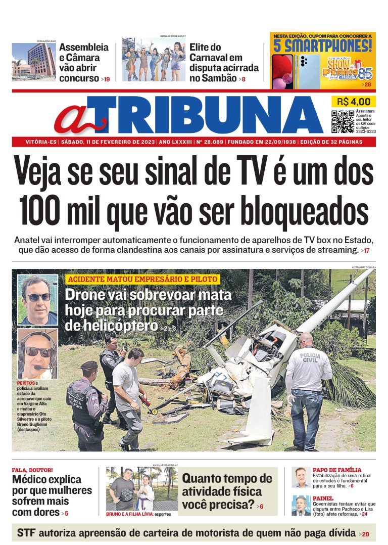 Confira os destaques do Jornal A Tribuna deste sábado