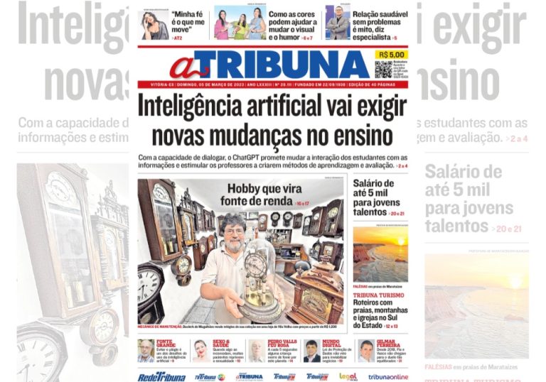 Veja os destaques do jornal A Tribuna neste domingo