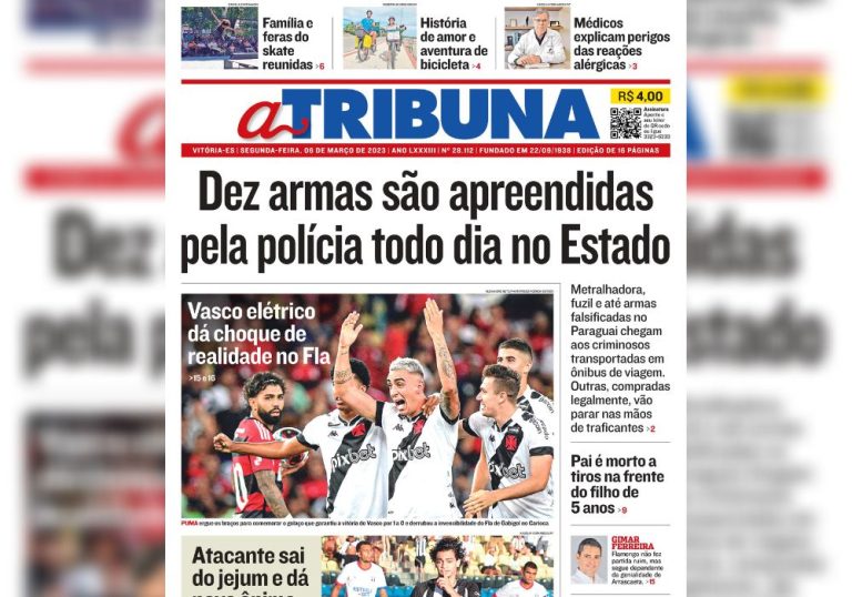 Confira os destaques do Jornal A Tribuna desta segunda-feira