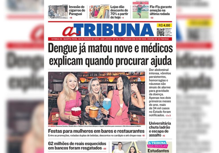 Confira os destaques do Jornal A Tribuna desta quarta-feira