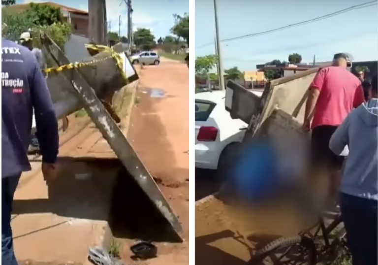 Homem morre esmagado após estrutura de ponto de ônibus desabar