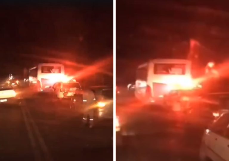 Homem tenta jogar ônibus de ponte, pula em rio e some no ES