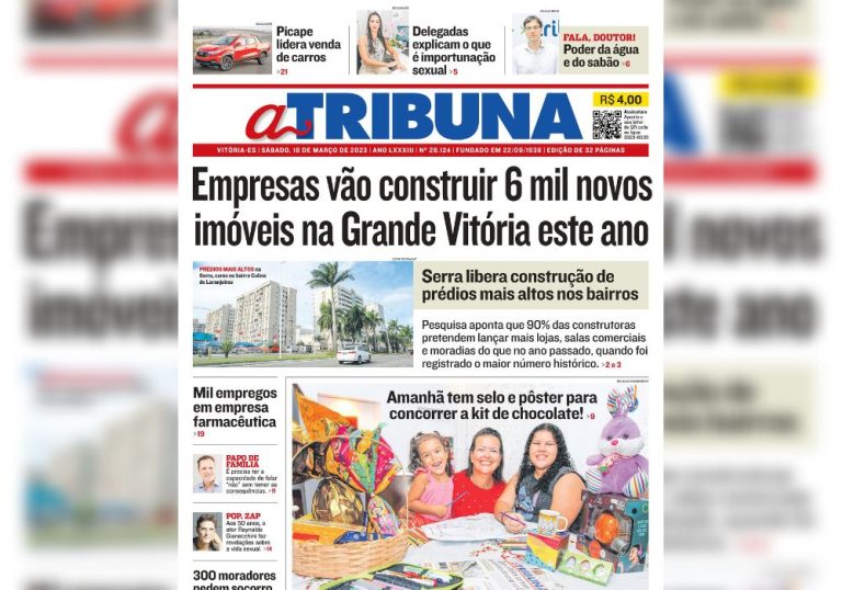 Confira os destaques do Jornal A Tribuna deste sábado