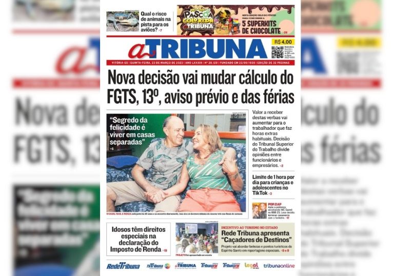 Confira os destaques do Jornal A Tribuna desta quinta-feira