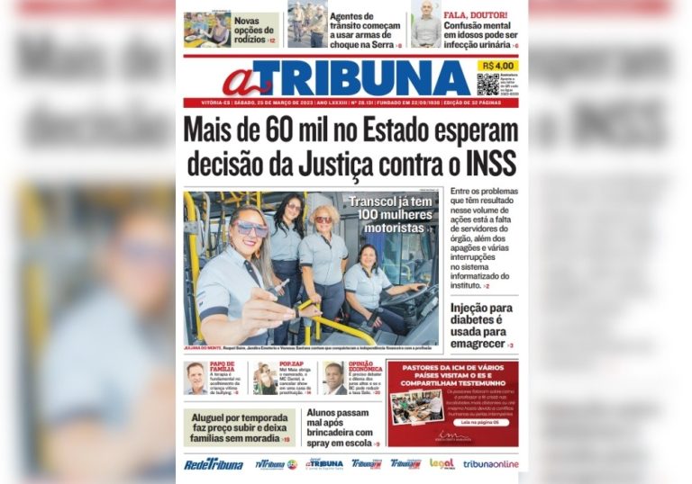 Veja os destaques do jornal A Tribuna deste sábado