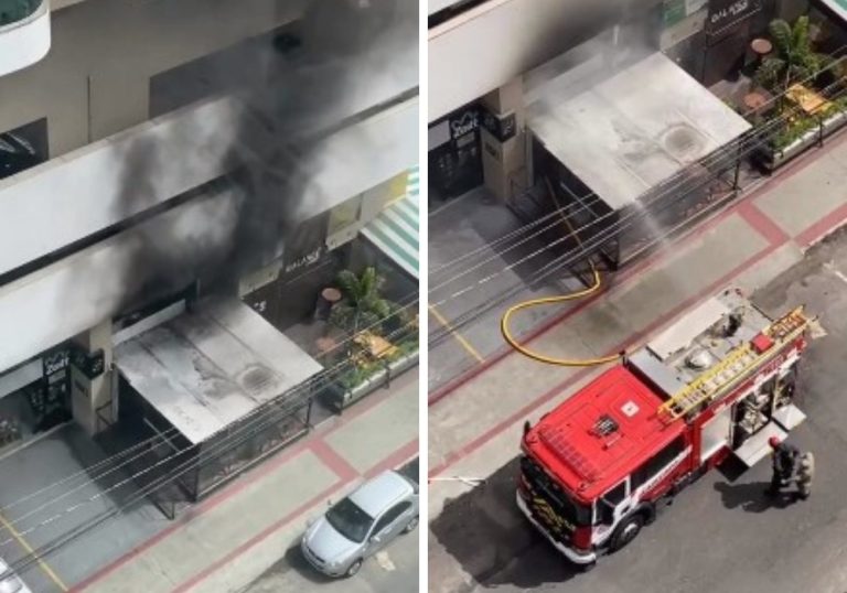 Incêndio em cozinha de restaurante assusta moradores na Praia da Costa