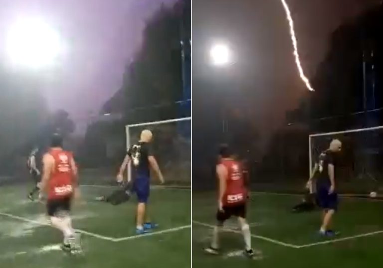 Raio atinge quadra em que grupo de amigos jogava bola em MG