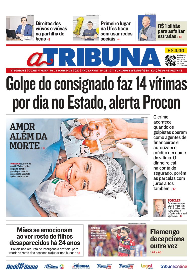 Confira os destaques do Jornal A Tribuna desta quarta-feira