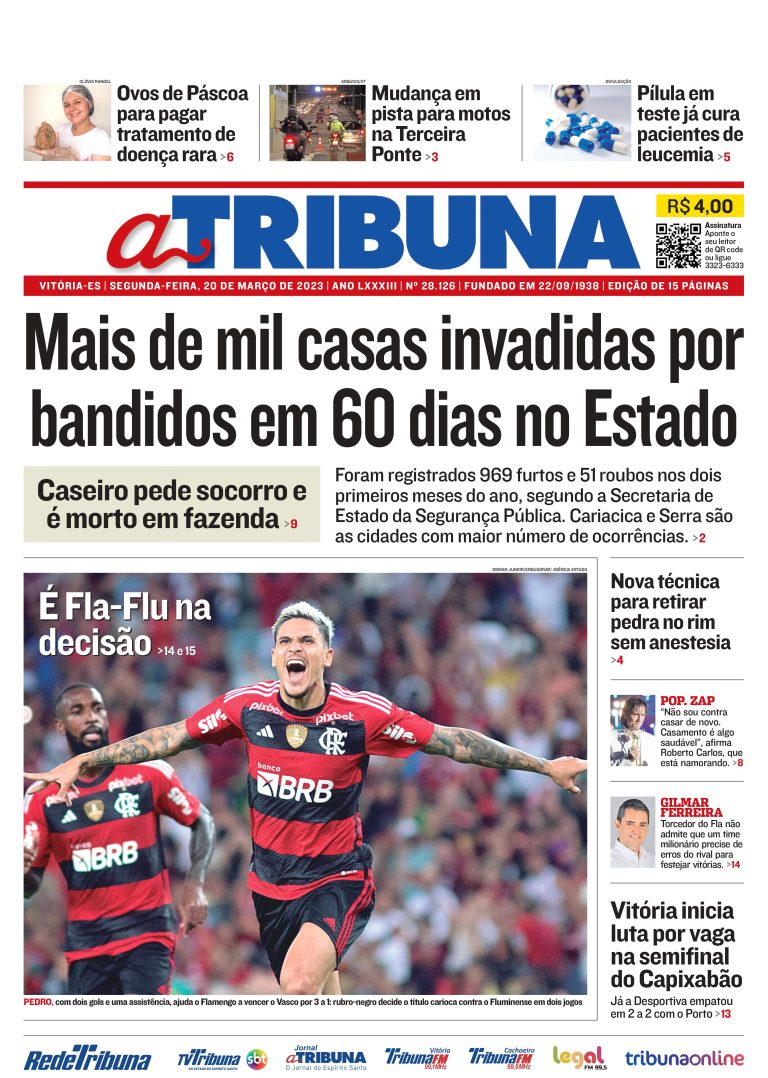 Confira os destaques do Jornal A Tribuna desta segunda-feira