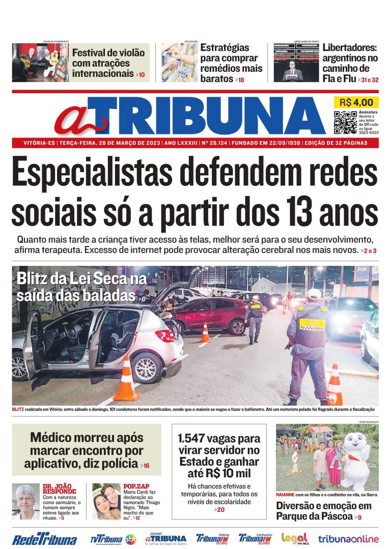 Confira os destaques do Jornal A Tribuna desta terça-feira