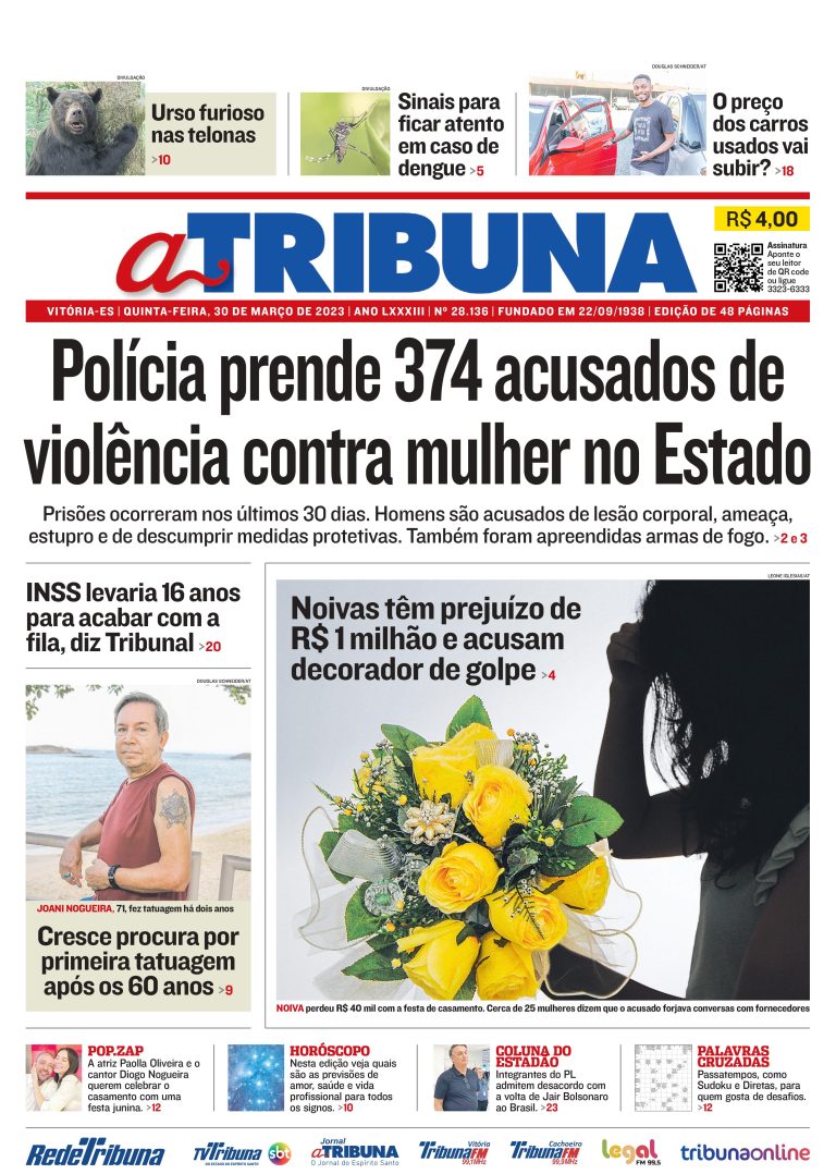 Confira os destaques do Jornal A Tribuna desta quinta-feira