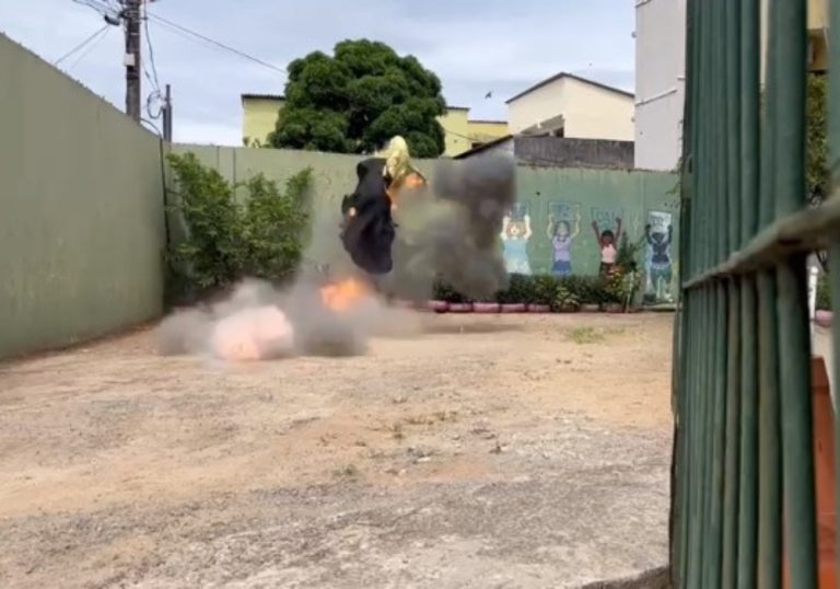 VÍDEO | Veja a detonação de granada em pátio de delegacia em Vitória