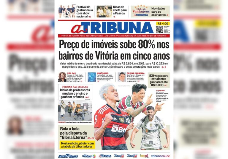 Confira os destaques do Jornal A Tribuna desta quarta-feira
