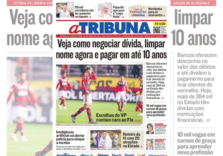 Confira os destaques do jornal A Tribuna nesta quinta-feira