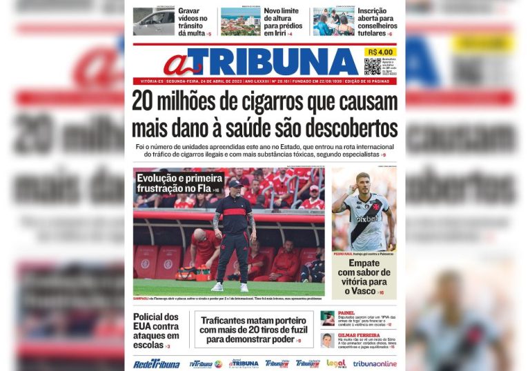 Confira os destaques do Jornal A Tribuna desta segunda-feira