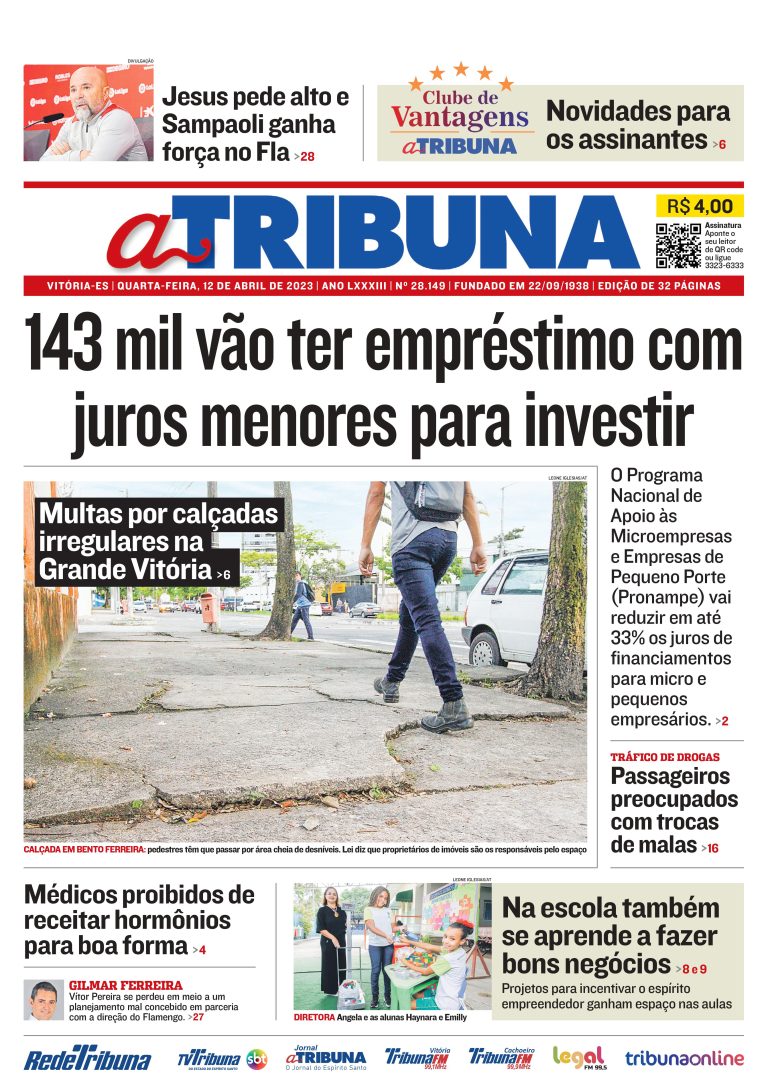 Confira os destaques do Jornal A Tribuna desta quarta-feira
